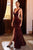 Cinderella Divine - CF318 Sequined Deep V-neck Trumpet Dress Pageant Dresses XXS / Burgundy