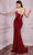 Cinderella Divine CH151 - Sequined Strapless Prom Gown Special Occasion Dress XXS / Red