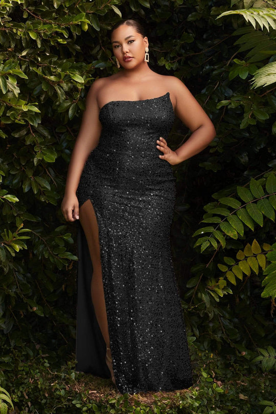 Cinderella Divine - CH165C Sleeveless Plus size Sequin Gown