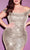 Cinderella Divine - CH190C Embellished Off Shoulder Fitted Dress Cocktail Dresses 2X / Platinum