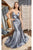 Cinderella Divine - CH236 Open Back Ruched Satin Evening Gown Evening Dresses