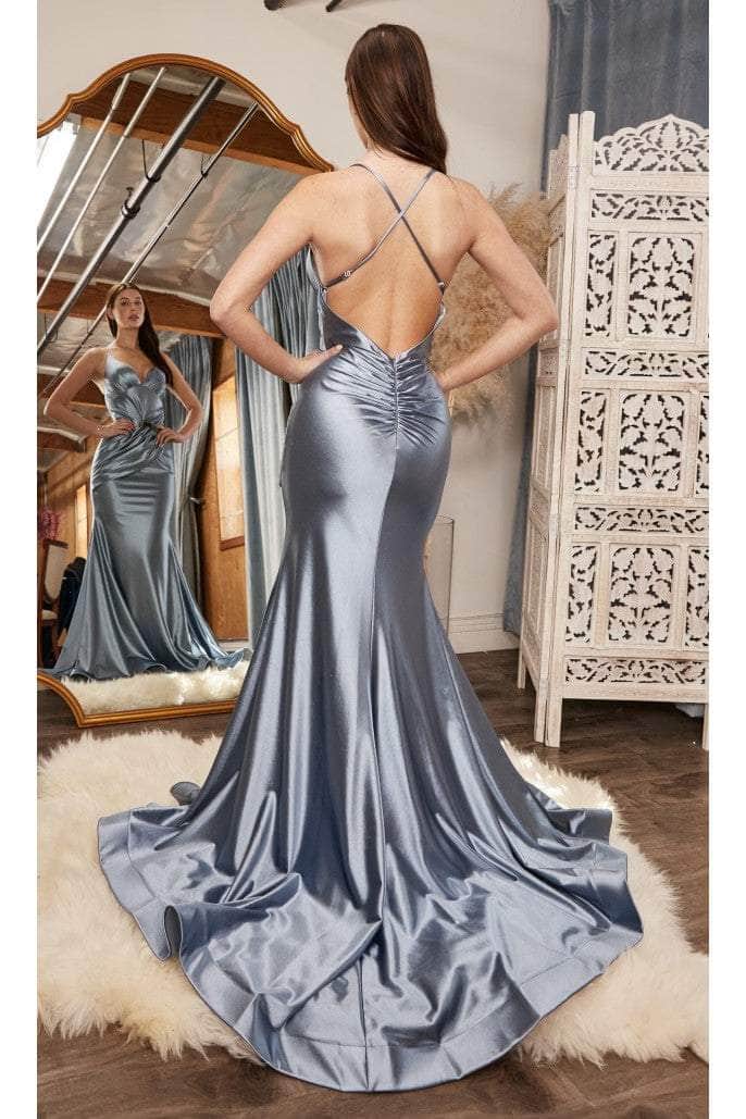 Mermaid Halter Simple Long Formal Dress Bow Tie Open Back Prom Dresses –  SELINADRESS