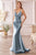 Cinderella Divine - CH236 Open Back Ruched Satin Evening Gown Evening Dresses XXS / Dusty Blue