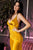 Cinderella Divine - CH236 Open Back Ruched Satin Evening Gown Evening Dresses XXS / Marigold