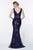 Cinderella Divine - CH552 Sequined Deep V-neck Trumpet Dress Special Occasion Dress