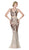 Cinderella Divine - CH552 Sequined Deep V-neck Trumpet Dress Special Occasion Dress XS / Champagne