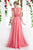 Cinderella Divine - CJ218 Applique Bateau Chiffon A-line Dress Bridesmaid Dresses