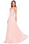 Cinderella Divine - CJ251 Illusion Neckline A-Line Chiffon Dress Evening Dresses