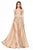 Cinderella Divine - CJ523 Sweetheart Neckline High Slit Satin Gown Bridesmaid Dresses 4 / Champagne