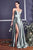 Cinderella Divine - CJ523 Sweetheart Neckline High Slit Satin Gown Bridesmaid Dresses 4 / Eucalyptus