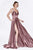 Cinderella Divine - CJ523 Sweetheart Neckline High Slit Satin Gown Bridesmaid Dresses 4 / Mauve