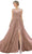 Cinderella Divine - CJ534 Long Pleated Metallic High Slit Dress Bridesmaid Dresses 2 / Champagne