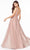 Cinderella Divine - CJ536 Lace Appliqued A-Line Evening Dress Evening Dresses