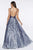 Cinderella Divine - CM9010 Glitter Plunging V-Neck Gown Ball Gowns