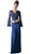 Cinderella Divine - CR771 Embellished Scalloped V-neck Sheath Dress Special Occasion Dress 2 / Navy