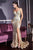 Cinderella Divine - CR844 Plunging V Neck Glitter Mermaid Gown Evening Dresses