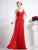 Cinderella Divine - Crisscrossed Ornate Illusion Panel Gown Special Occasion Dress 2 / Red