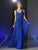 Cinderella Divine - Crisscrossed Ornate Illusion Panel Gown Special Occasion Dress 2 / Royal