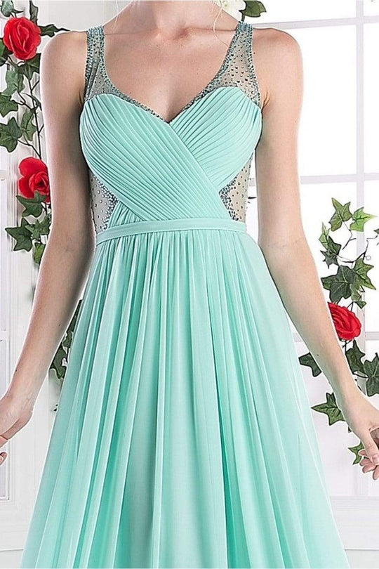 Cinderella Divine - Crisscrossed Ornate Illusion Panel Gown