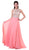 Cinderella Divine - Crystal Embellished A-Line Evening Gown Special Occasion Dress 2 / Coral
