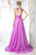 Cinderella Divine - Crystal Embellished Ruched Evening Gown Special Occasion Dress