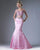Cinderella Divine Draped Sleeve Two-Piece Ornate Mermaid Gown P209 - 1 pc Pink In Size 2 Available CCSALE 2 / Pink