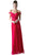 Cinderella Divine - Draping Off-Shoulder Surplice Chiffon Formal Gown Special Occasion Dress XS / Red