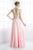Cinderella Divine - Embellished Illusion Jewel Neck A-line Gown Special Occasion Dress