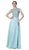 Cinderella Divine - Embellished Illusion Jewel Neck A-line Gown Special Occasion Dress 2 / Mint