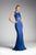 Cinderella Divine - Embellished Jewel Neck Sheath Dress Prom Dresses 2 / Blue
