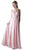 Cinderella Divine - Embellished Strappy Ruched A-line Dress Special Occasion Dress XS / Champagne
