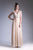 Cinderella Divine - Embellished Surplice Pleated V-neck A-line Dress Special Occasion Dress