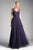 Cinderella Divine - ET320 Sleeveless Pleated Top Tulle A Line Gown Special Occasion Dress 2 / Eggplant