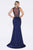 Cinderella Divine - Floral Applique Illusion Bateau Sheath Dress Special Occasion Dress