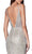 Cinderella Divine - Glitter Print Plunging V-Neck Gown U102 - 1 pc Silver/Nude In Size 14 Available CCSALE