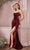 Cinderella Divine HT168 - Scoop Neckline Evening Gown Special Occasion Dress 2 / Burgundy