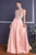 Cinderella Divine - Illusion Jewel Tonal Appliqued Long Evening Gown Prom Dresses
