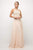 Cinderella Divine - Illusion Jewel Tonal Appliqued Long Evening Gown Prom Dresses XXS / Champagne