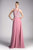 Cinderella Divine - Illusion Jewel Tonal Appliqued Long Evening Gown Prom Dresses XXS / Rose