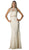 Cinderella Divine - Illusion Lace Appliqued Sheath Gown Special Occasion Dress 2 / Cream