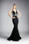 Cinderella Divine Illusion Plunge Bodice Glitter Mermaid Gown KC1875 - 1 pc Black In Size 10 Available CCSALE 10 / Black