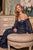 Cinderella Divine - J816 Off-shoulder Long Sleeves Sweetheart Glittered Prom Dress - 1 pc Navy In Size 22 Available CCSALE 16 / Navy