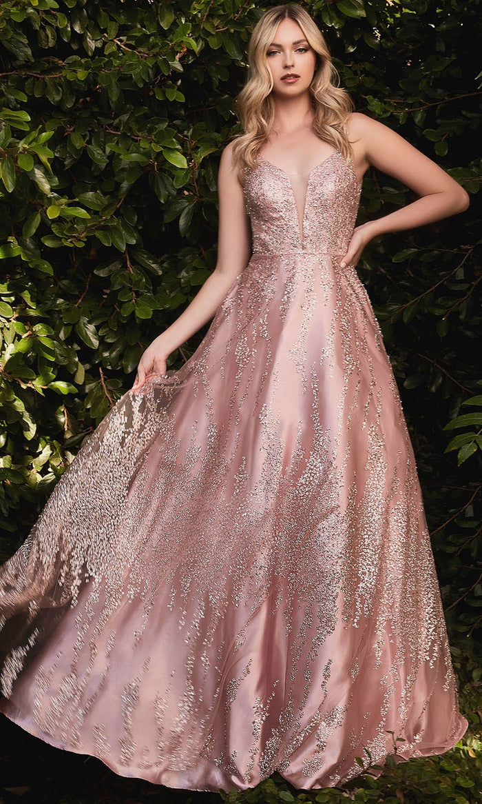 Cinderella Divine J819 - Winter Florals Ball gown Special Occasion Dress 2 / Rose Gold