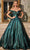 Cinderella Divine J822 - Off Shoulder Ball gown Special Occasion Dress 2 / Emerald
