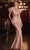 Cinderella Divine J824 - Feathered Trumpet Gown Special Occasion Dress 2 / Rose Gold