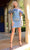 Cinderella Divine J830 - Ruffle Glitter Print Cocktail Dress Cocktail Dresses 2 / Smoky Blue