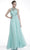 Cinderella Divine JC3373 - Crystal Embellished Pleated Long Dress Special Occasion Dress 4 / Mint