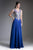 Cinderella Divine - Jeweled Metallic Lace Illusion A-Line Evening Gown Special Occasion Dress XS / Royal