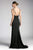 Cinderella Divine - KC1850 Sleeveless Wrap Bodice Drape-Detailed Gown Evening Dresses