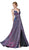 Cinderella Divine - KC878 Deep V-neck A-line Dress With Slit Special Occasion Dress 2 / Purple